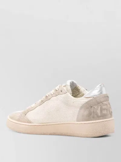 Golden Goose Crochet Suede Sneakers Perforated Panel Laminated Accents In Neutral