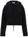Golden Goose Cropped Black Hoodie With Drawstring