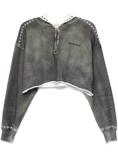 Golden Goose Cropped Hoodie In Grey