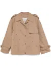 Golden Goose Crystals Embellished Oversized Short Trench Coat Clothing In Brown