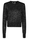 Golden Goose Cropped Knit Top With Sparkling Texture In Black