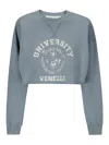 Golden Goose Journey Cropped Crewneck Sweatshirt In Light Blue