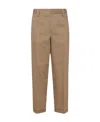 Golden Goose Khaki Beige Cotton Blend Trousers In Brown
