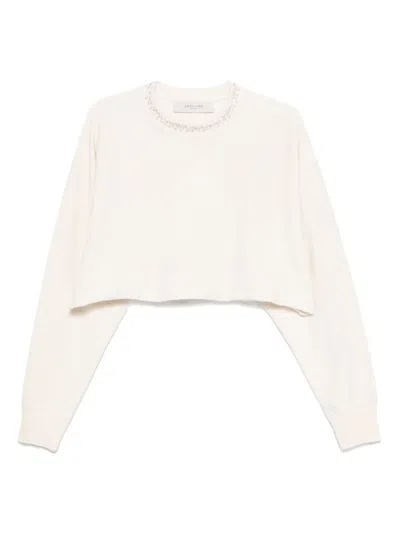 Golden Goose Cropped Sweater In Neutral