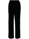 Golden Goose Cross-print Velvet-finish Track Pants In Black