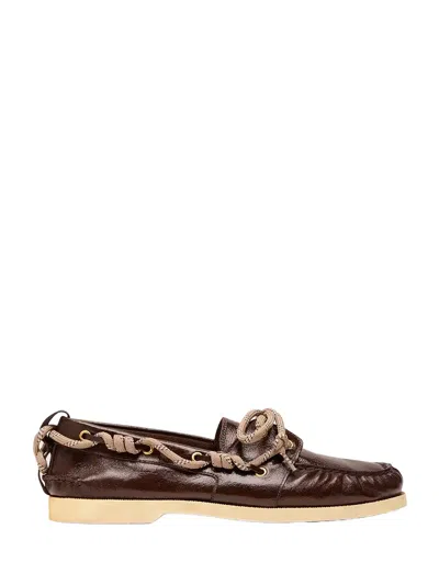 Golden Goose Cruise Loafers With Decorative Laces In Brown