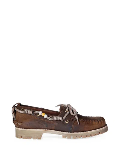 Golden Goose Cruise Waxed-suede Loafers In Brown