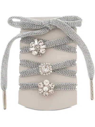 Golden Goose Crystal-appliqué Shoelaces In Silver