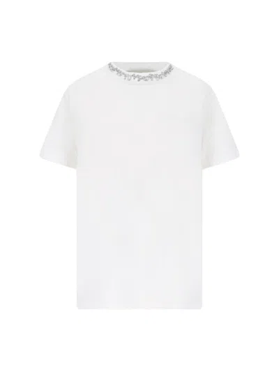 GOLDEN GOOSE CRYSTAL DETAIL T-SHIRT - WHITE