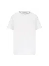 Golden Goose White Crewneck T-shirt With Rhinestone Embellishments On The Collar And Logo Detail On The Rear In C In White