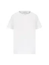 Golden Goose White Crewneck T-shirt With Rhinestone Embellishments On The Collar And Logo Detail On The Rear In White