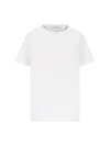 Golden Goose White Crewneck T-shirt With Rhinestone Embellishments On The Collar And Logo Detail On The Rear In White