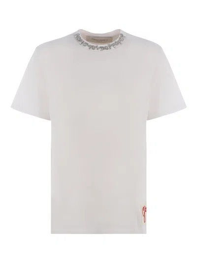 Golden Goose Crystal Crew Neck T-shirt In White