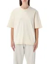 Golden Goose White Crewneck Rhinestoned T-shirt With Print On The Rear In Cotton Woman In Neutral