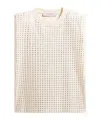 Golden Goose Aged White Sleeveless T-shirt Embellished With Crystals In White