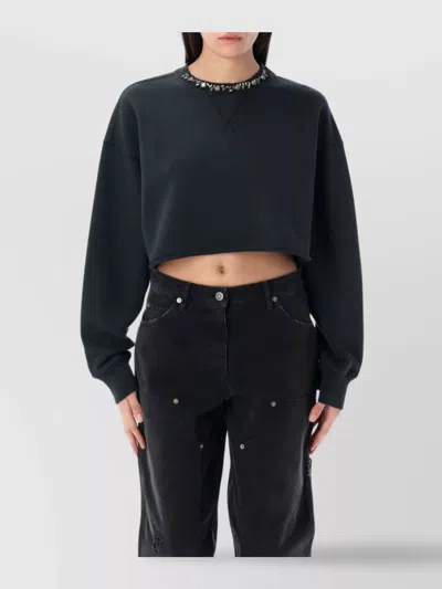 GOLDEN GOOSE CRYSTAL EMBELLISHED CROPPED FLEECE