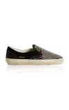 Golden Goose Crystal-embellished Leather Sneaker In Black