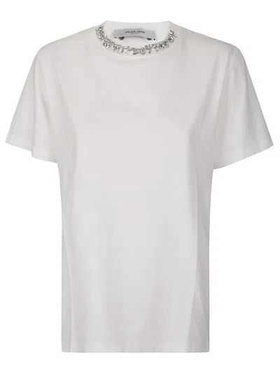 Golden Goose Crystal-embellished Round Neck T-shirt In White