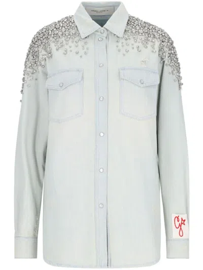 Golden Goose Shirt In Cyan Denim In Blue