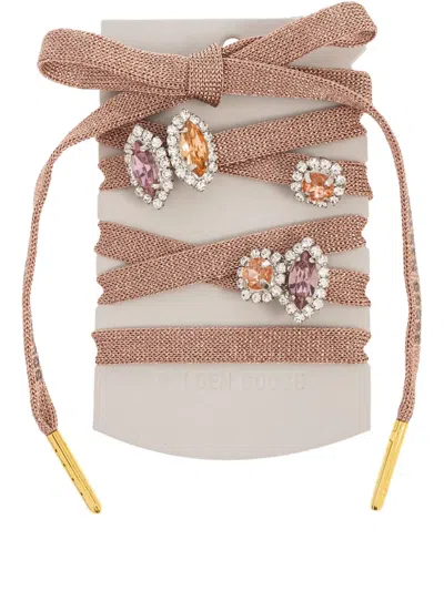 Golden Goose Crystal-embellished Shoelaces In Brown