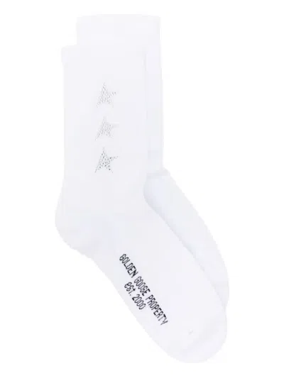 Golden Goose Crystal-embellished Socks In White
