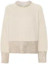 Golden Goose Boxy Sweater With Crystals In Neutrals