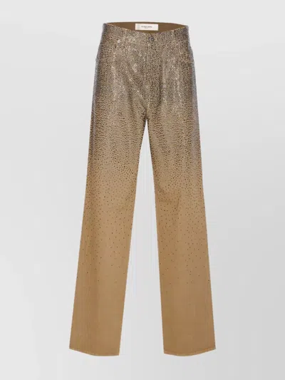 GOLDEN GOOSE CRYSTAL EMBELLISHED WIDE LEG JEANS