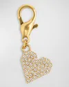 Golden Goose Crystal Heart Charm In Gold
