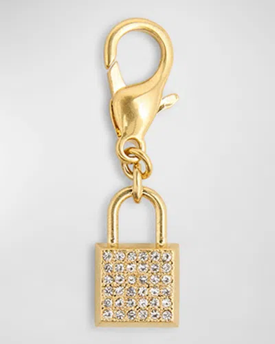 Golden Goose Crystal Padlock Charm In Gold