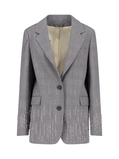 Golden Goose Crystal Single-breasted Blazer In Gray