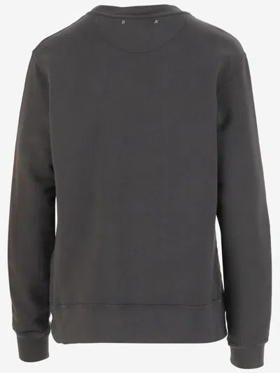 Golden Goose Crystal-embellished Cotton Sweatshirt In Gray