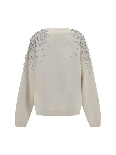 Golden Goose Crystal-embellished Cotton Sweatshirt In White