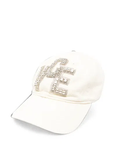 Golden Goose Crystal-embellished Logo-patch Cap In White