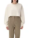 Golden Goose White Crewneck Cropped Sweatshirt In White