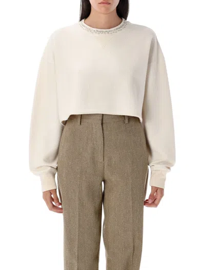 GOLDEN GOOSE GOLDEN GOOSE CRYSTALS CROPPED SWEATSHIRT