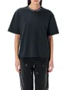Golden Goose Anthracite Grey T-shirt With Crystals