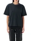 Golden Goose Anthracite Grey T-shirt With Crystals