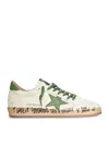 Golden Goose Ball Star Distressed Finish Leather Sneaker With Graffiti Print Shoes