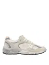Golden Goose Running Dad Net And Suede Upper Leather Star And Heel Suede Spur Shoes In Gris