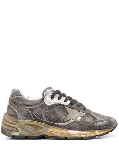 Golden Goose Dad-star Leather Sneakers In Black