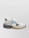 Golden Goose Dad Star Sneakers In Mesh And Laminated Leather In White