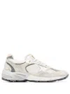 Golden Goose Dad-star Man In White And Gray Suede And White Leather Star In Multi