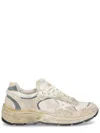 Golden Goose Running Dad New Net And Suede Upper Leather Star And Heel Suede Spur Sneakers White In Neutral