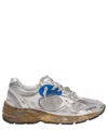 Golden Goose Women Running Dad Net And Laminated Upper Leather Star Laminated Spur Distressed In Grey