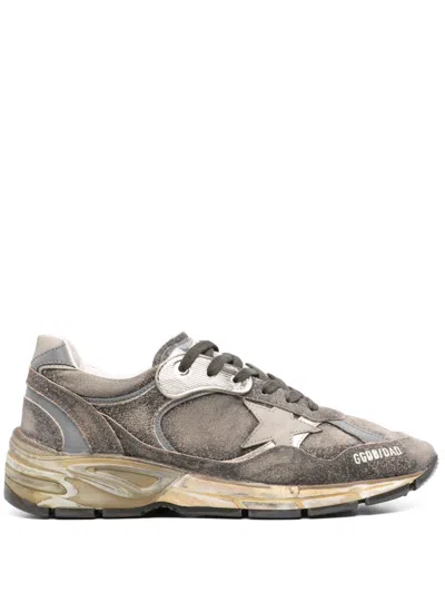 Golden Goose Men's Running Dad Suede And Nylon Upper Leather Star And Heel Sneaker In Black