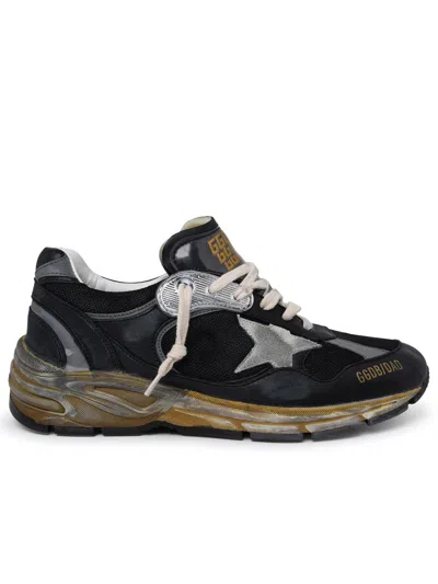 GOLDEN GOOSE GOLDEN GOOSE DAD STAR SNEAKERS IN NAPPA LEATHER AND BLACK FABRIC MEN