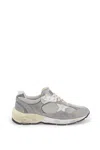 Golden Goose Dad-star Distressed Leather-trimmed Mesh And Suede Sneakers In Gray