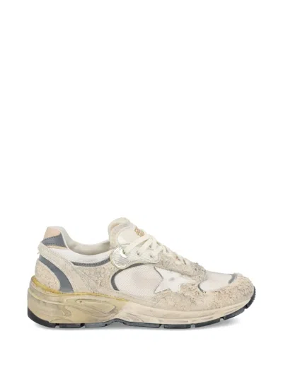 Golden Goose Running Dad New Net And Suede Upper Leather Star And Heel Suede Spur Sneakers White In Red