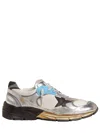 Golden Goose Dad-star Sneakers In Mesh And Laminated Leather Color Grey And Blackrunning