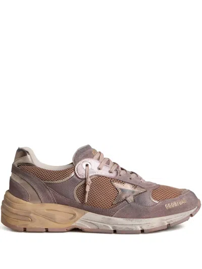 Golden Goose Dad-star Sneakers In Lilac Suede And Mesh With Laminated Leather Star And Heel Tab In Multi
